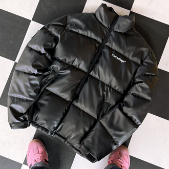 Puff Patchwork Eco-friendly Leather Winter Jacket